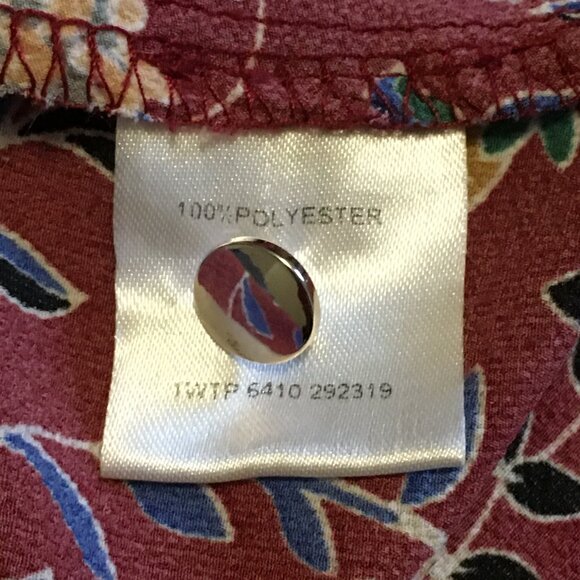 Valleygirl Burgundy Floral Sleeveless Keyhole Halter Neck Blouse - Picture 11 of 16